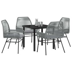 Ensemble de salle à manger pour jardin 5 pcs Gris polyrotin 563439563439