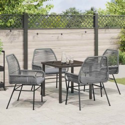 Ensemble de salle à manger pour jardin 5 pcs Gris polyrotin 563439563439
