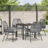 Ensemble de salle à manger pour jardin 5 pcs Gris polyrotin 563439563439