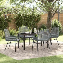 Ensemble de salle à manger pour jardin 5 pcs Gris polyrotin 563440563440