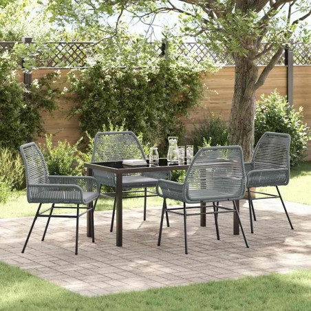 Ensemble de salle à manger pour jardin 5 pcs Gris polyrotin 563440563440