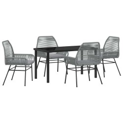 Ensemble de salle à manger pour jardin 5 pcs Gris polyrotin 563440563440