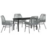 Ensemble de salle à manger pour jardin 5 pcs Gris polyrotin 563440563440