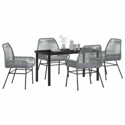 Ensemble de salle à manger pour jardin 5 pcs Gris polyrotin 563440563440