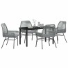 Ensemble de salle à manger pour jardin 5 pcs Gris polyrotin 563440563440