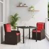 Ensemble de salle à manger pour jardin 3 pcs Marron Poly rotin 563441563441