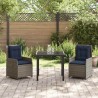 Ensemble de salle à manger pour jardin 3 pcs Gris Poly rotin 563442563442