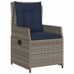 Ensemble de salle à manger pour jardin 3 pcs Gris Poly rotin 563442563442