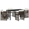 Ensemble de salle à manger pour jardin 5 pcs Marron polyrotin 563444563444
