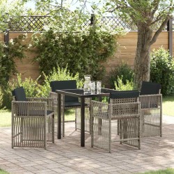 Ensemble de salle à manger pour jardin 5 pcs Gris clair 563445563445
