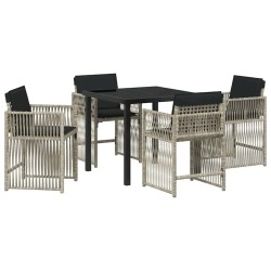 Ensemble de salle à manger pour jardin 5 pcs Gris clair 563445563445