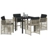 Ensemble de salle à manger pour jardin 5 pcs Gris clair 563445563445
