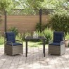Ensemble de salle à manger pour jardin 3 pcs Gris polyrotin 563446563446