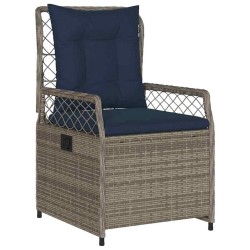 Ensemble de salle à manger pour jardin 3 pcs Gris polyrotin 563446563446