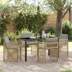 Ensemble de salle à manger pour jardin 5 pcs Beige polyrotin 563447563447