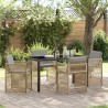 Ensemble de salle à manger pour jardin 5 pcs Beige polyrotin 563447563447