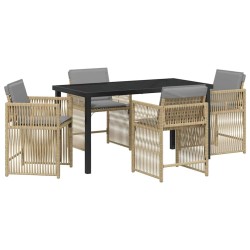 Ensemble de salle à manger pour jardin 5 pcs Beige polyrotin 563447563447