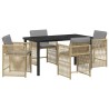 Ensemble de salle à manger pour jardin 5 pcs Beige polyrotin 563447563447