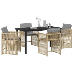 Ensemble de salle à manger pour jardin 5 pcs Beige polyrotin 563447563447