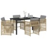 Ensemble de salle à manger pour jardin 5 pcs Beige polyrotin 563447563447