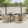 Ensemble de salle à manger pour jardin 5 pcs Beige polyrotin 563447563447