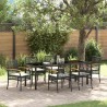 Ensemble de salle à manger pour jardin 7 pcs Noir Rotin 563448563448