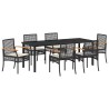 Ensemble de salle à manger pour jardin 7 pcs Noir Rotin 563448563448
