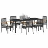 Ensemble de salle à manger pour jardin 7 pcs Noir Rotin 563448563448