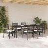 Ensemble de salle à manger pour jardin 7 pcs Noir Rotin 563448563448