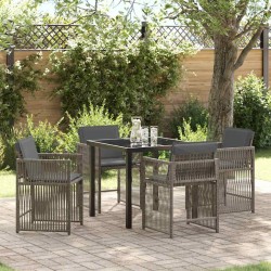 Ensemble de salle à manger pour jardin 5 pcs Gris polyrotin 563449563449