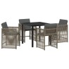 Ensemble de salle à manger pour jardin 5 pcs Gris polyrotin 563449563449