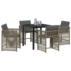 Ensemble de salle à manger pour jardin 5 pcs Gris polyrotin 563449563449