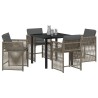Ensemble de salle à manger pour jardin 5 pcs Gris polyrotin 563449563449