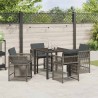 Ensemble de salle à manger pour jardin 5 pcs Gris polyrotin 563449563449