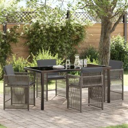 Ensemble de salle à manger pour jardin 5 pcs Gris polyrotin 563450563450