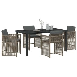 Ensemble de salle à manger pour jardin 5 pcs Gris polyrotin 563450563450
