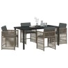 Ensemble de salle à manger pour jardin 5 pcs Gris polyrotin 563450563450