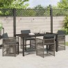 Ensemble de salle à manger pour jardin 5 pcs Gris polyrotin 563450563450