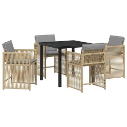Ensemble de salle à manger pour jardin 5 pcs Beige polyrotin 563451563451