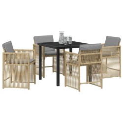 Ensemble de salle à manger pour jardin 5 pcs Beige polyrotin 563451563451