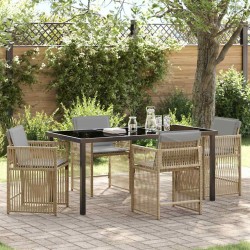 Ensemble de salle à manger pour jardin 5 pcs Beige polyrotin 563452563452
