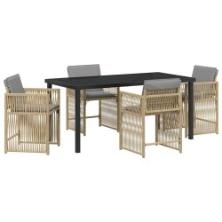 Ensemble de salle à manger pour jardin 5 pcs Beige polyrotin 563452563452