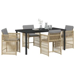 Ensemble de salle à manger pour jardin 5 pcs Beige polyrotin 563452563452