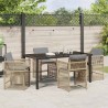 Ensemble de salle à manger pour jardin 5 pcs Beige polyrotin 563452563452