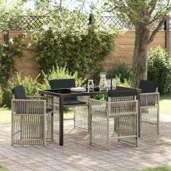 Ensemble de salle à manger pour jardin 5 pcs Gris clair 563453563453