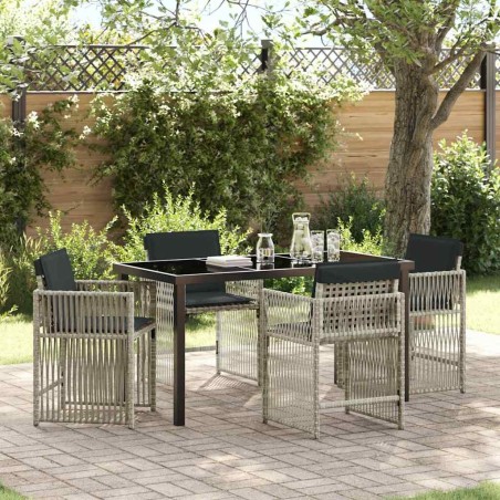 Ensemble de salle à manger pour jardin 5 pcs Gris clair 563453563453