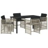 Ensemble de salle à manger pour jardin 5 pcs Gris clair 563453563453