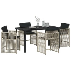 Ensemble de salle à manger pour jardin 5 pcs Gris clair 563453563453