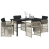 Ensemble de salle à manger pour jardin 5 pcs Gris clair 563453563453