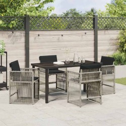 Ensemble de salle à manger pour jardin 5 pcs Gris clair 563453563453